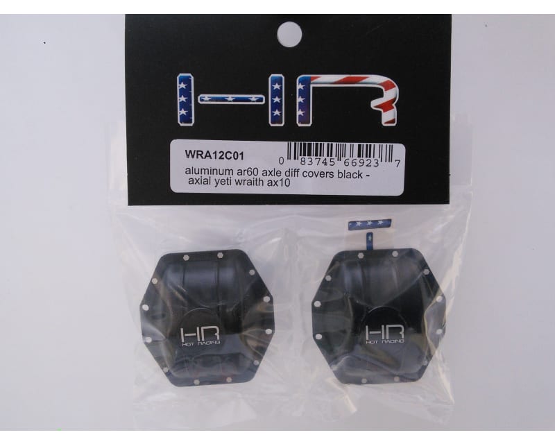 Aluminum Ar60 Axle Diff Covers (Black) - Axial Yeti Wraith Ax10