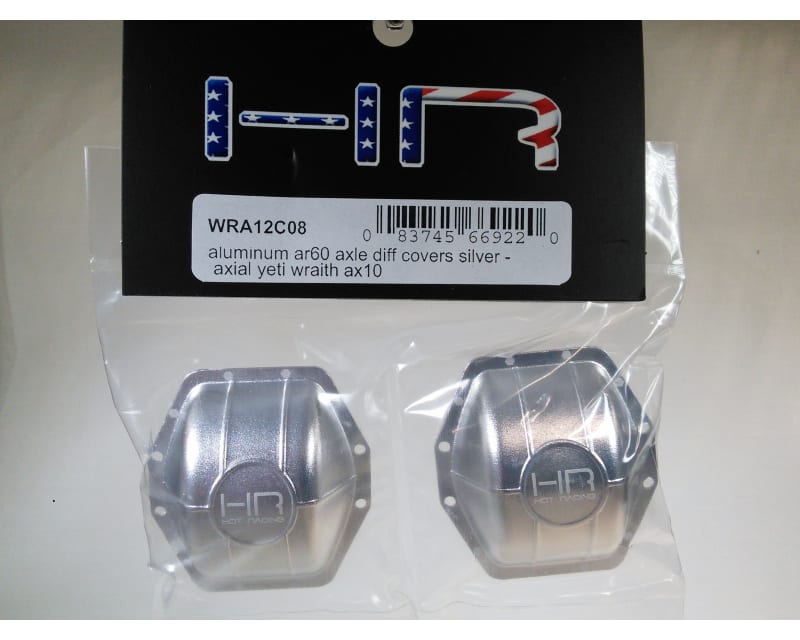 Aluminum Ar60 Axle Diff Covers (Silver) - Axial Yeti Wraith Ax10