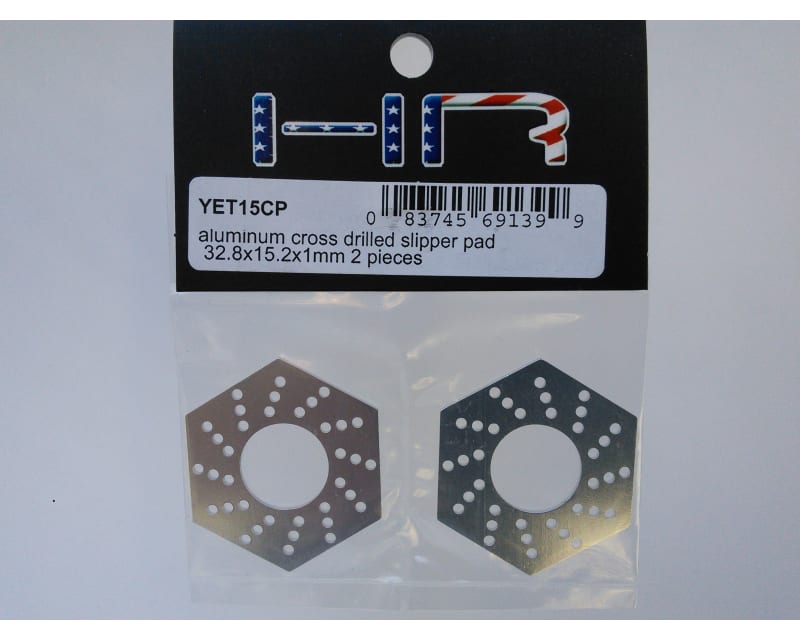 Aluminum Cross Drilled Slipper Pad 32.8x15.2x1mm (2 pieces)