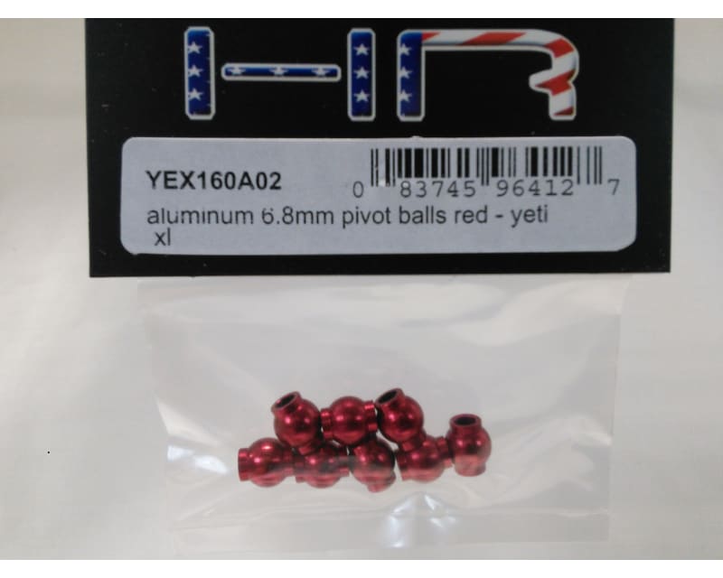 Tap to zoom discontinued Aluminum 6.8mm Pivot Balls (Red) - Yeti Xl