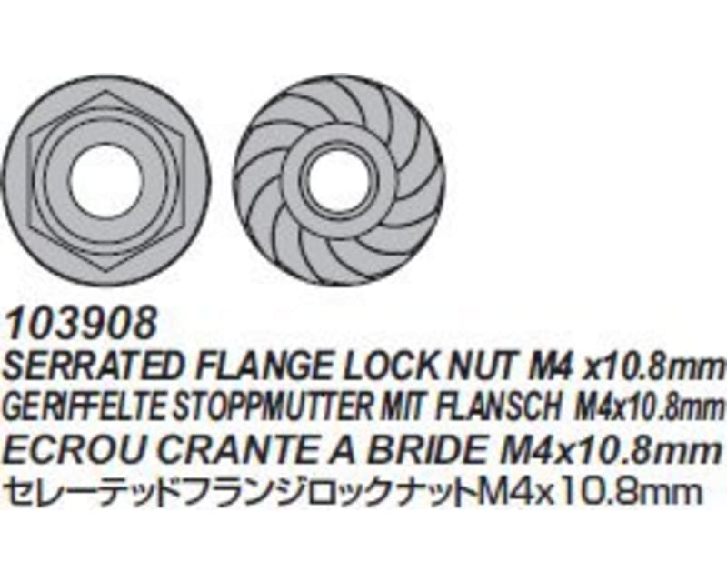Serrated Flange Nut M4x10.8mm Blitz (4)