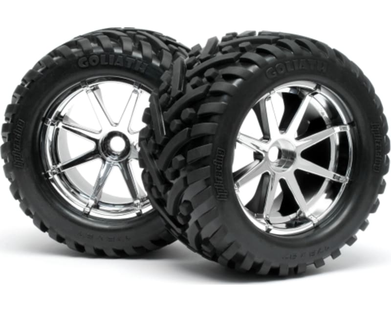 Mounted Goliath Tires Blast Wheels Chrome (2)