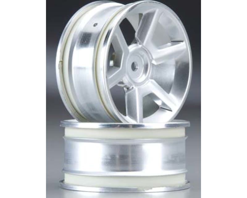 HPI33471 Gt Wheels Silver 6mm Offset (2) photo