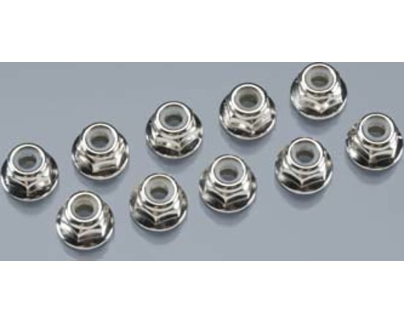 Serrated Flange Lock Nut M4 Silver Blitz (10)