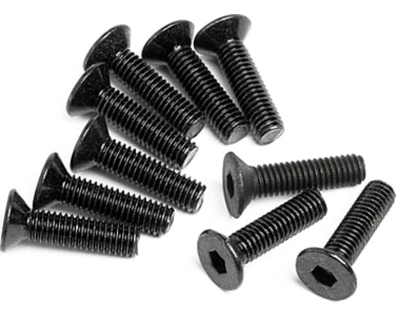 Tap to zoom Flat Head Screw M3x12mm Hex Socket (10)