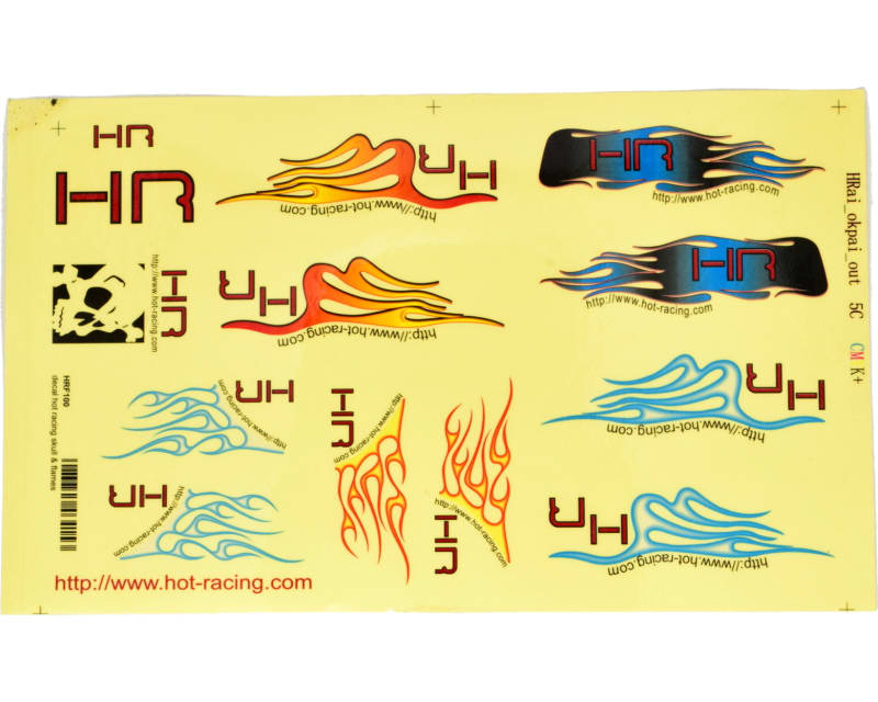 Flames Decal Sticker Sheet Large