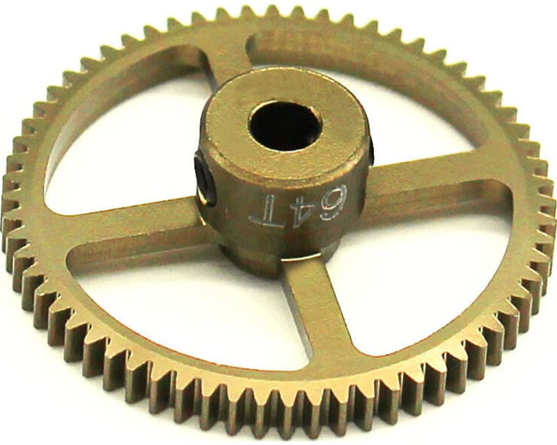 64t 64p Hard Anodized 7075 Pinion Gear