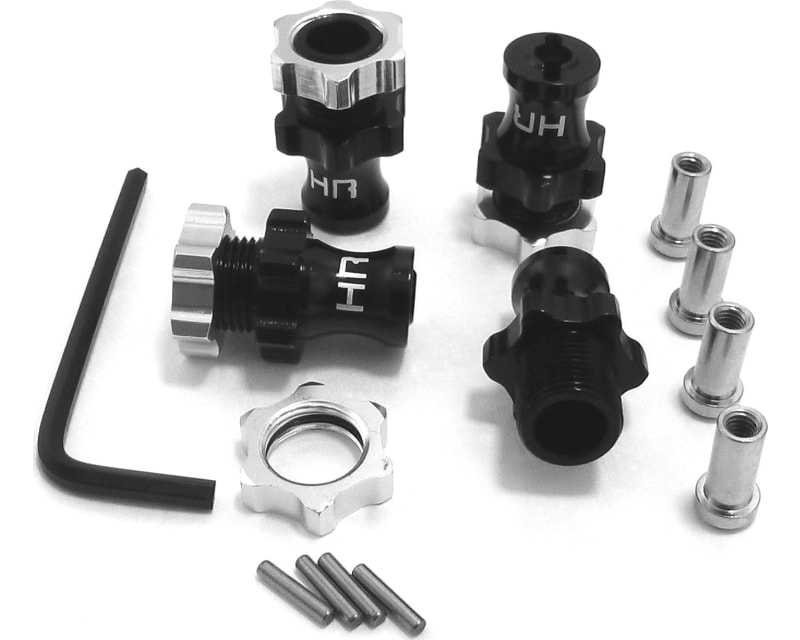 Black Aluminum Splined 17mm Hub Set