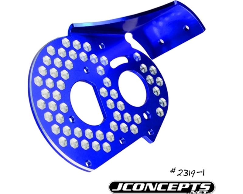 RC10 Aluminum Rear Motor Plate Honeycomb Blue
