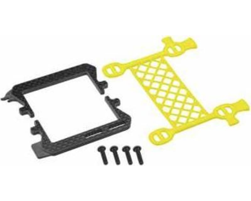 B6.3 Carbon Logo Cargo Net Battery Brace Yellow