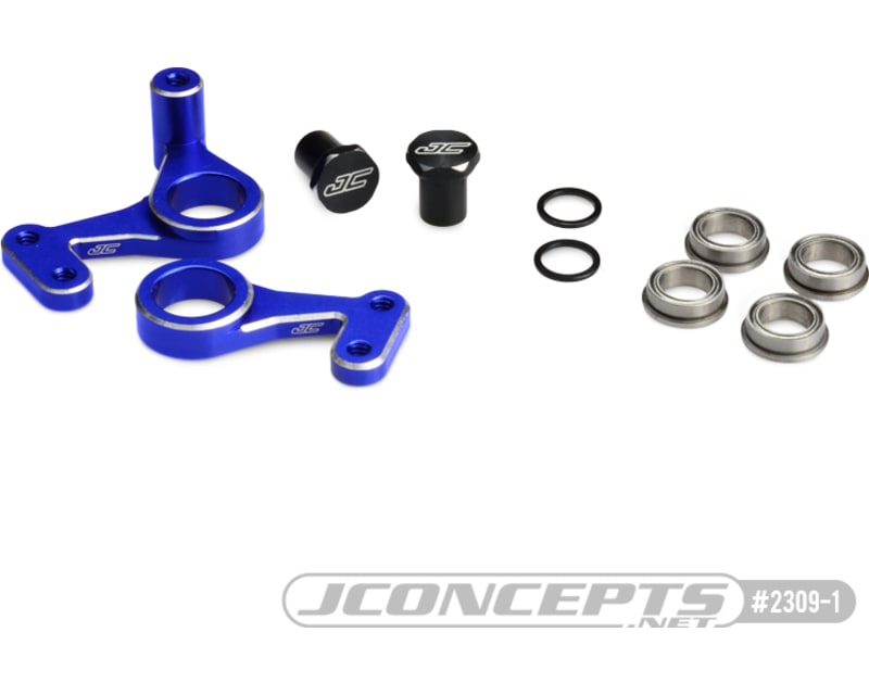RC10 Aluminum Steering Bell Crank Set Blue photo