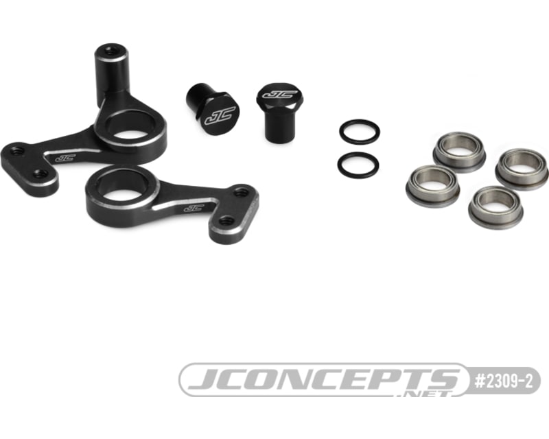 Tap to zoom RC10 aluminum steering bell-crank set - black