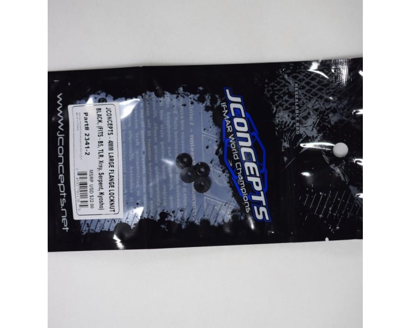 4mm Large Flange Serrated Locknut Black (2)