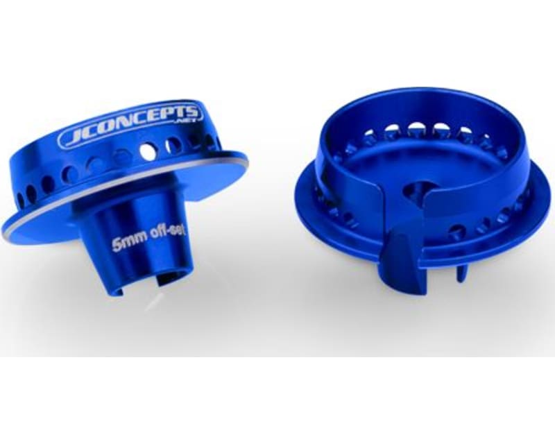 Fin 13mm Spring Cup 5mm Off-Set Blue Fits Team Associated 13