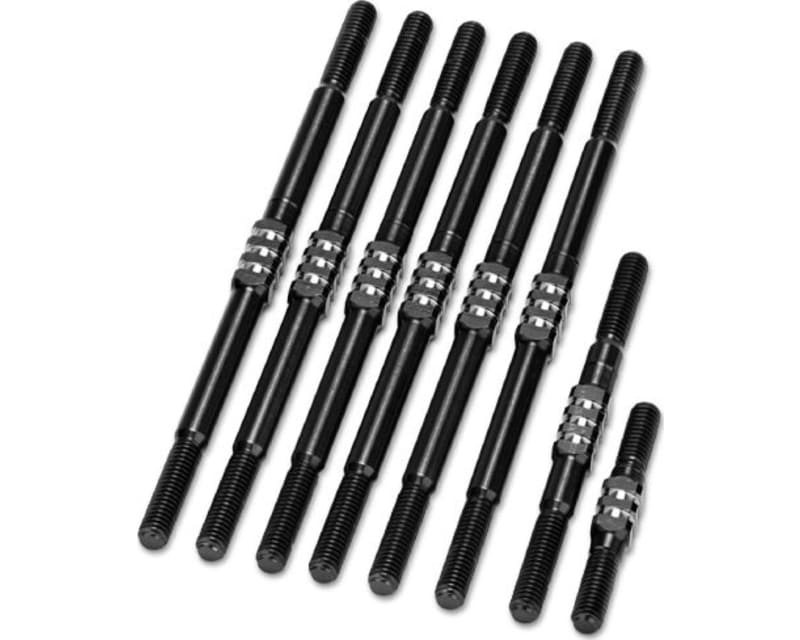 RC10T Fin Titanium Turnbuckle set 8pc - stealth black photo