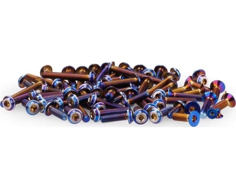B6.4 Titanium Top Hat Screw Set Upper Blue 67Pc