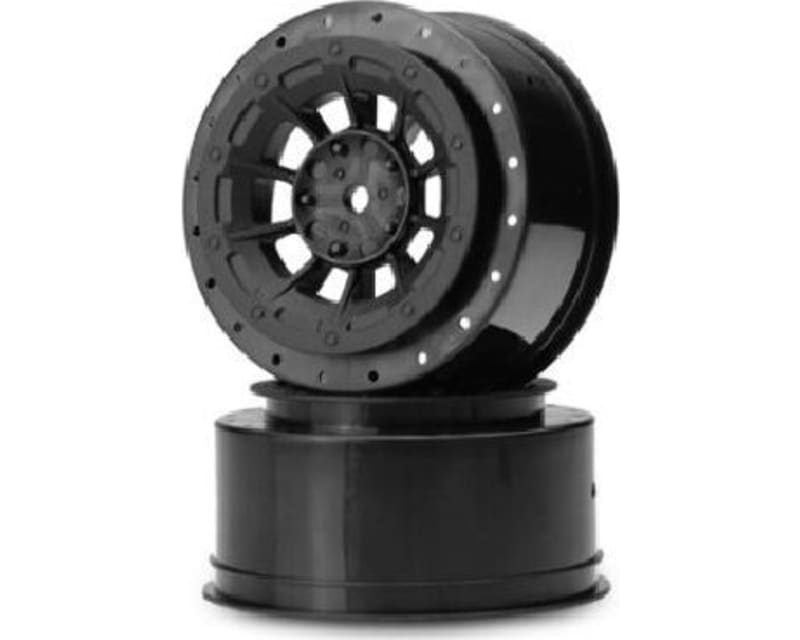 Hazard 3mm Wider 12mm Hex Wheels SC10/4x4 Black (2)