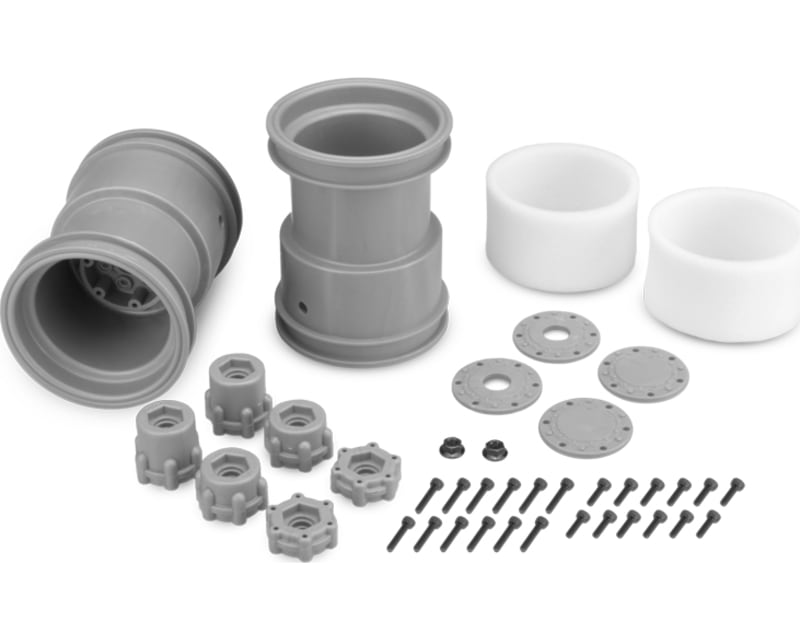 Tribute 2.6x3.6 inch Mnstr Trk wheel w/Adptr Silver (2