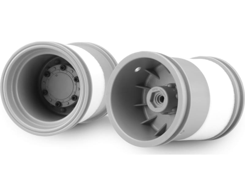 Tribute 2.6x3.6 inch Mnstr Trk wheel w/Adptr Silver (2