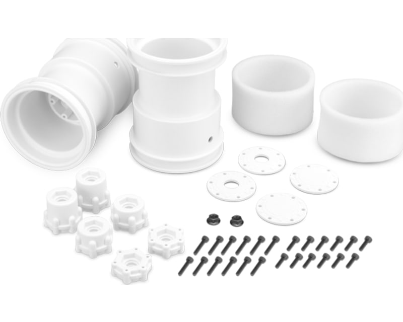 Tribute 2.6x3.6 inch Mnst Trk wheel w/Adpt White (2)