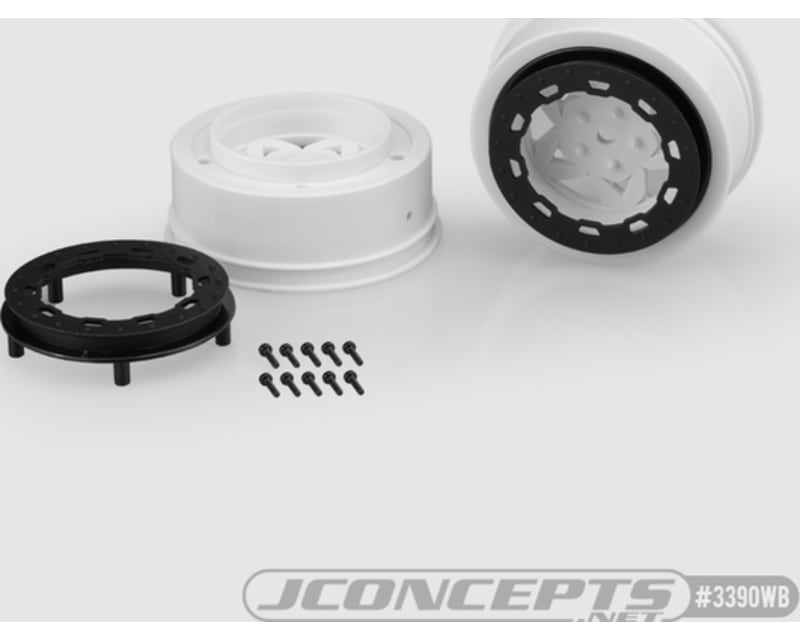 Tremor Slash Narrow Front Wheel - White Wheel / Black Beadlock