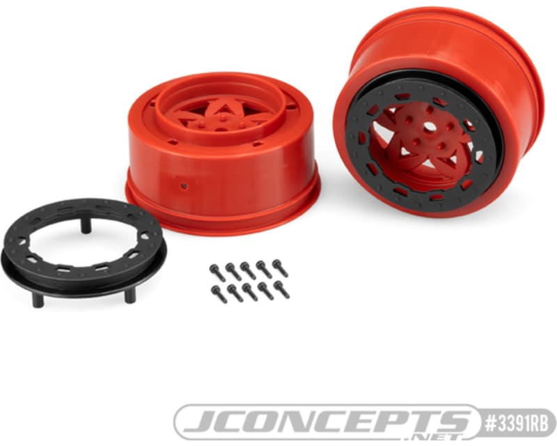 Tremor Slash Rear Slash 4x4 F & R Wheel - Red Wheel / Black Bead