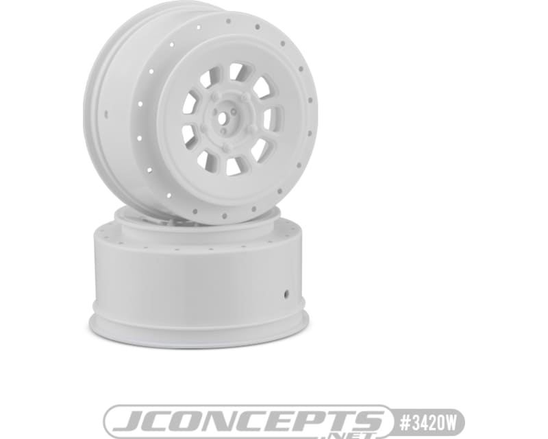 9-Shot 12mm Hex +3mm Offset Wheel White for SC10 / Sc6.1 2pc