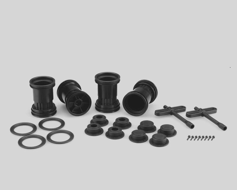 Tribute 1/24th Monster Truck Wheel W/Acc Black 4Pc