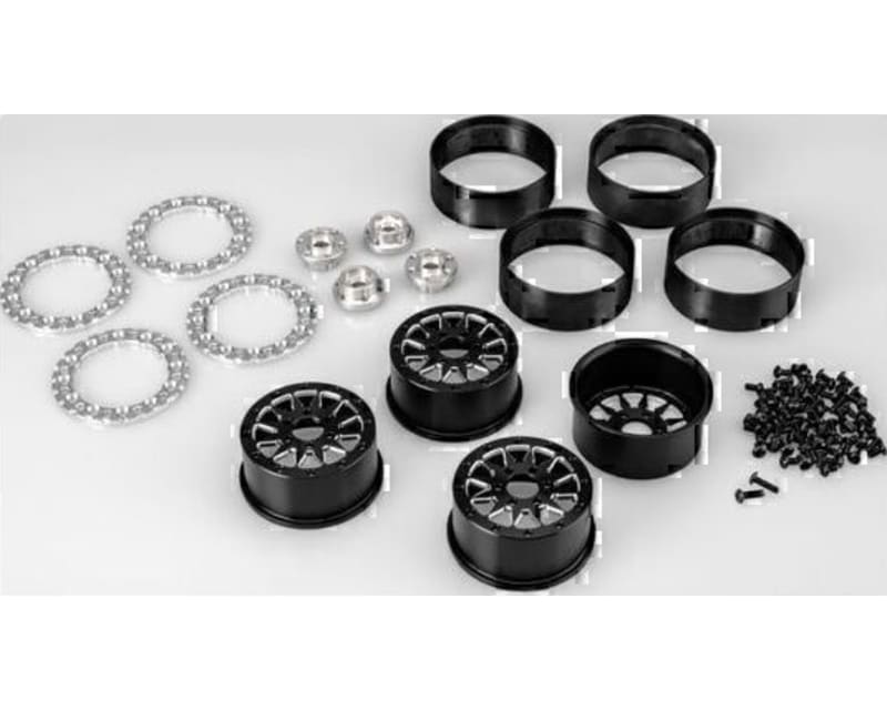 Tap to zoom Ultra - 2.0 12 spoke crawler wheel black w/ silver chamfer and b