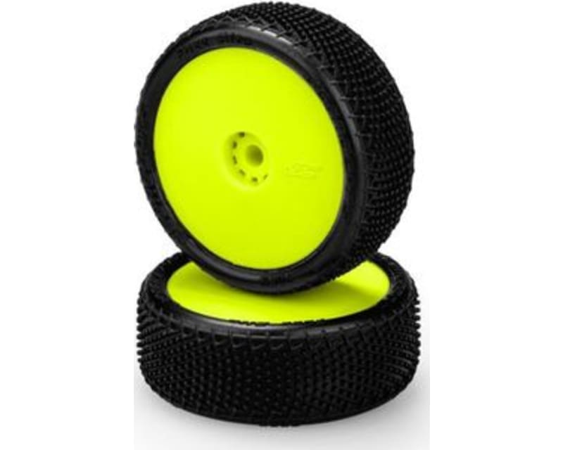 Fuzz Bite - Pink Compound Pre-Mounted Yellow Wheels Fits Losi photo