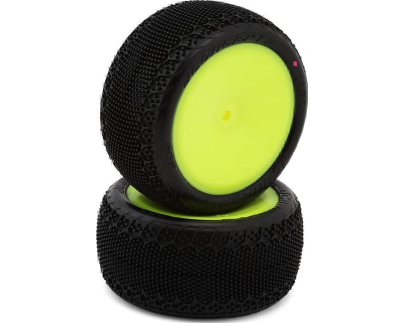 3dp 2.2 Pre-Mounted Rear Buggy Carpet Tires (Yellow) (2) (Pink)