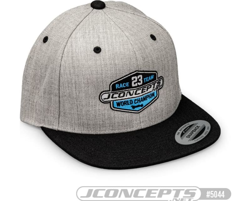 2023 Jconcepts Racing Team Hat Flat Bill Snap-Back Design Gray