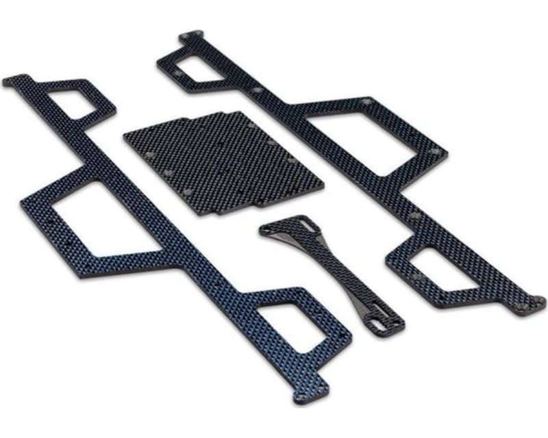 Regulator Chassis Set Carbon Fiber Blue Hue Fits Jconcepts Re