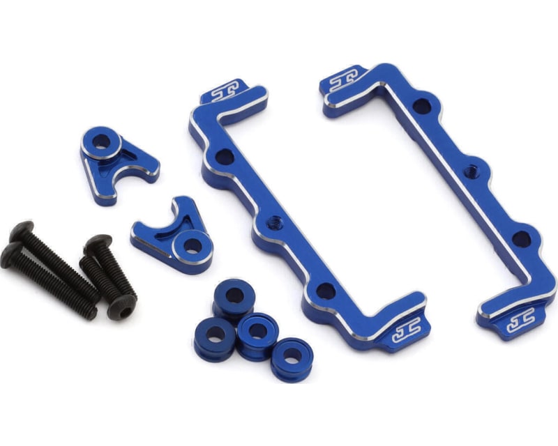 RC10B7 Aluminum Battery Hold And Swing Set - Blue photo