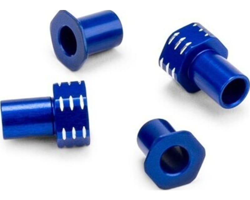 RC10b7 Aluminum Caster Hat Bushings 0 and 3mm 4pc Blue Fits