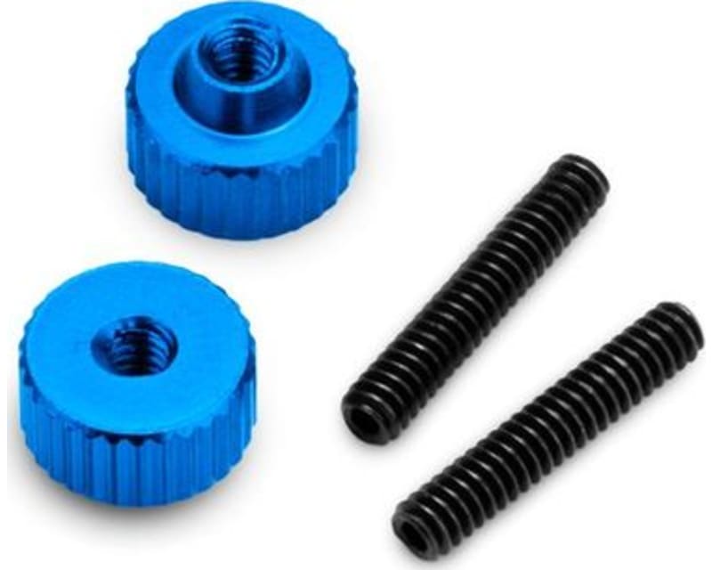 4-40 Thumb Nuts W/Set Screw 2pc Blue Fits Vintage Vehicle Ba photo
