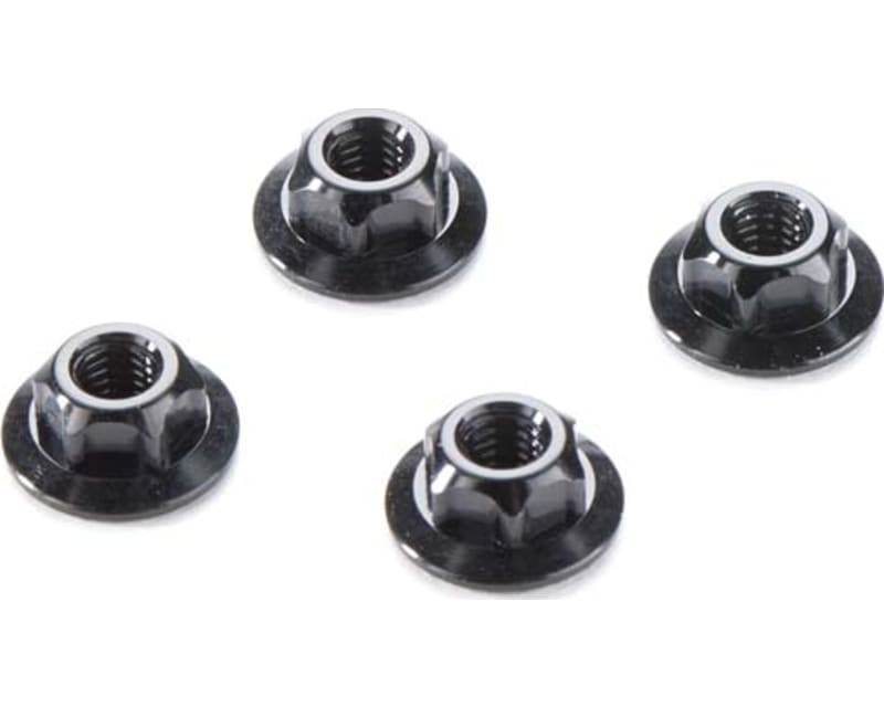 4mm Large Flange Serrated Locknut Black (2)