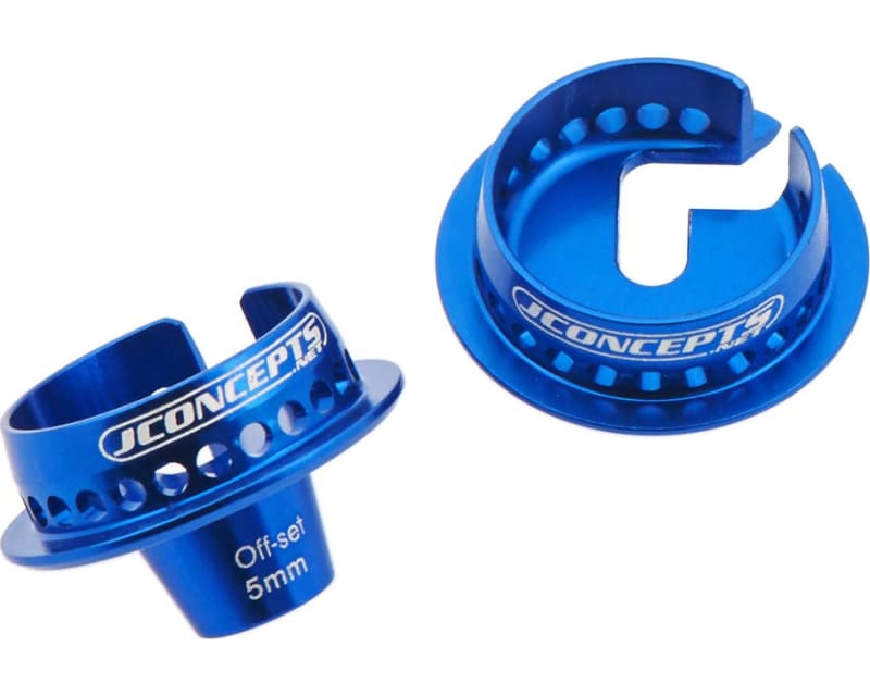 Fin Shock 5mm Off-Set Spring Cup Blue 2 Pieces photo