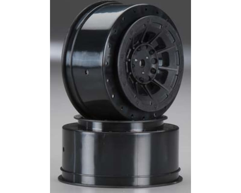 Hazard 3mm Wider 12mm Hex Wheels SC10/4x4 Black (2)