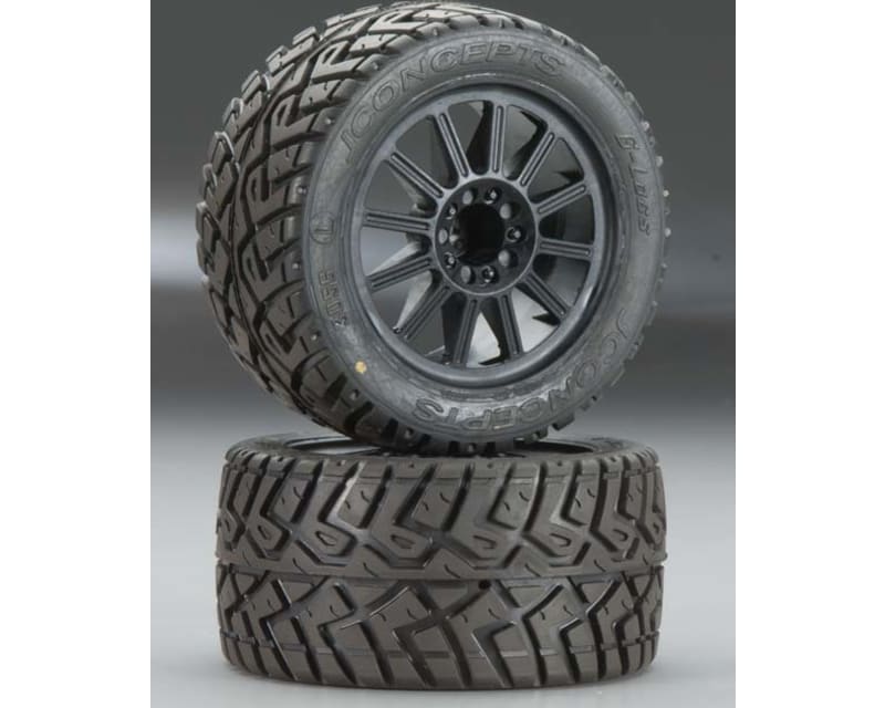 G-Locs 2.8 Inch E-Stampede Pre-Mounted Black Wheel