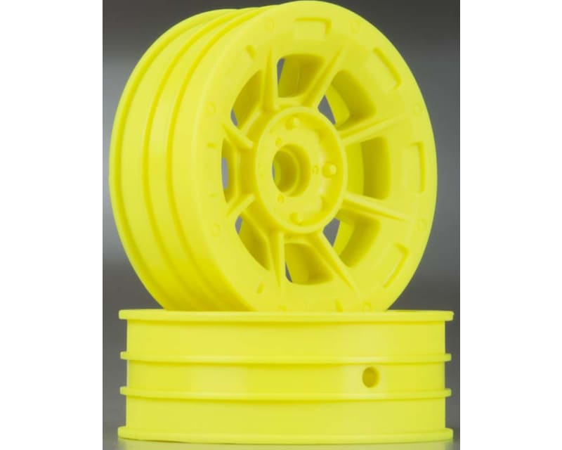 Hazard 1.9 inch RC10 Front Wheels Yellow (2) photo