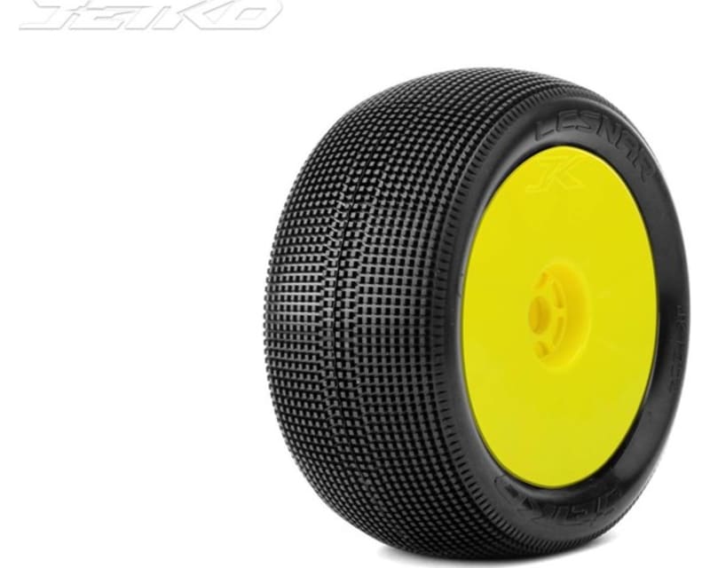 Lesnar 1/8 Truggy Tires Mounted On Yellow Dish Rims Ultra Soft