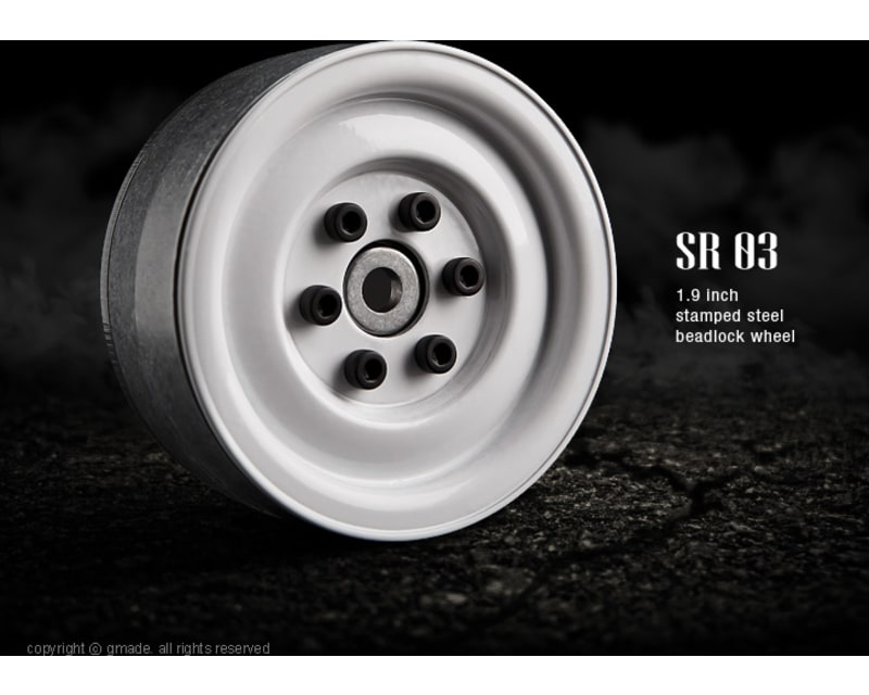 1.9 Sr03 Beadlock Wheels Gloss White 2