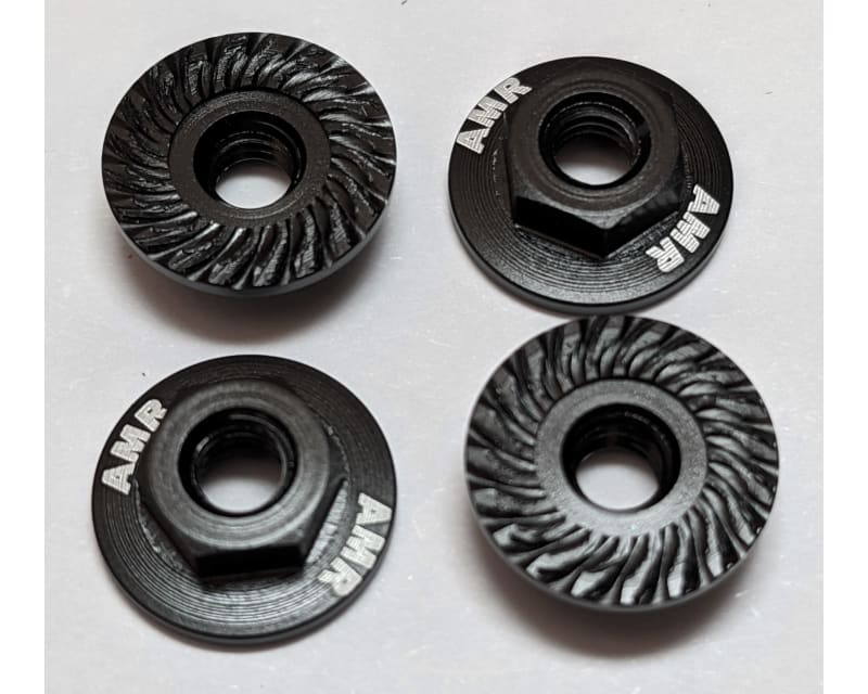 M4 Aluminum serrated flange nut Black (4)