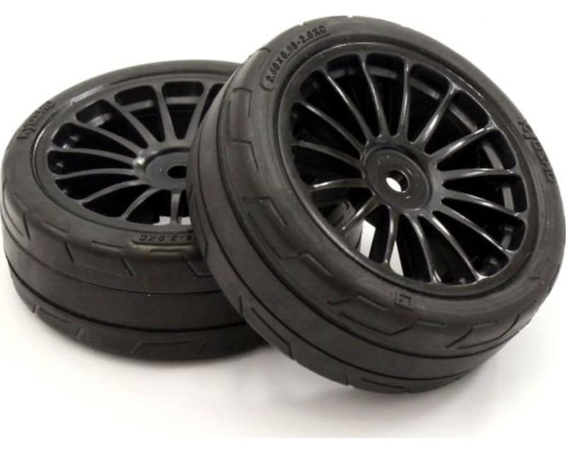 Premounted Tire 15-Spoke M Black for Fz02 2 pieces