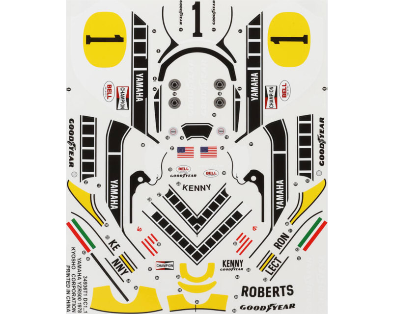 Hang On Racer Yamaha Yzr500 Decals Sheet