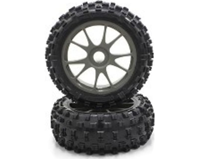 10-Spoke Wheel with Tire(Gunmetal/KC/2pc)