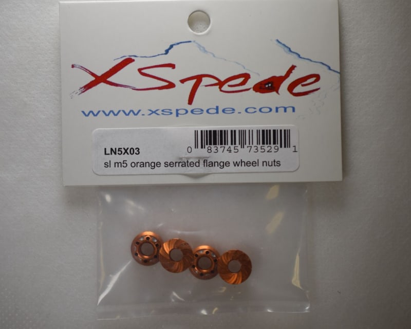 Orange Aluminum M5 Serrated Flange Wheel Nuts