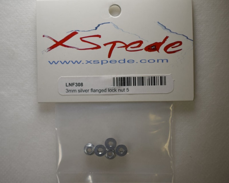 3mm Silver Flanged Lock Nut (5)
