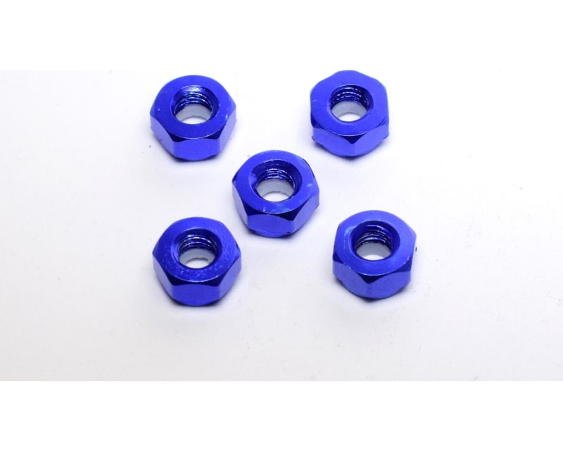 M4 Aluminum Locknuts with Nylon Inserts (5)(Blue)